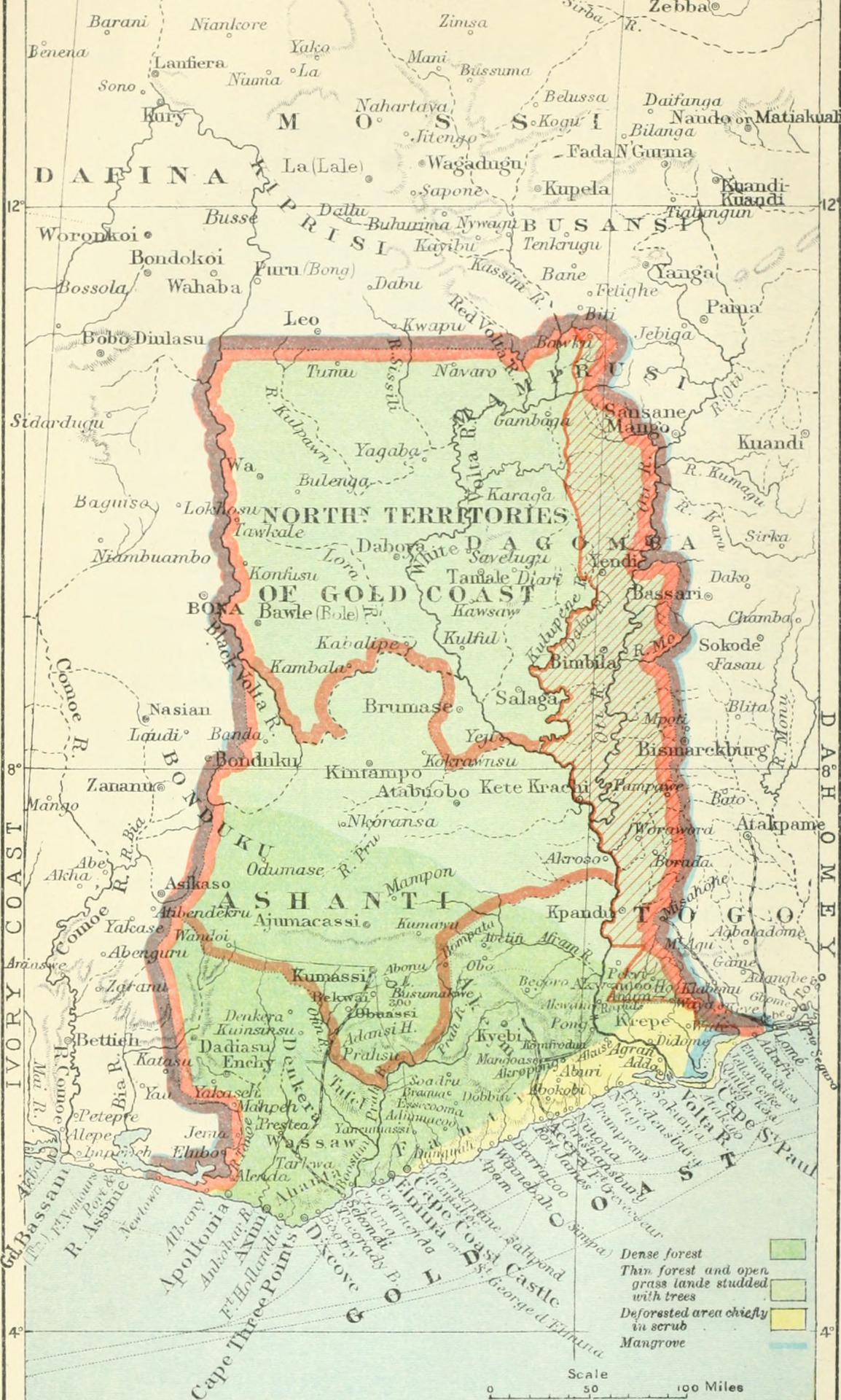 Carte de la Gold Coast britannique